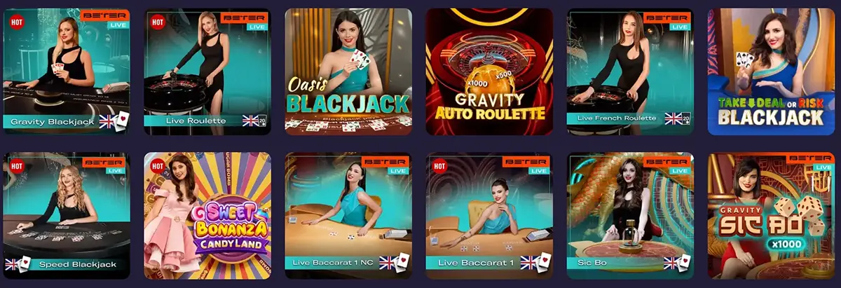 Playfina Casino live games